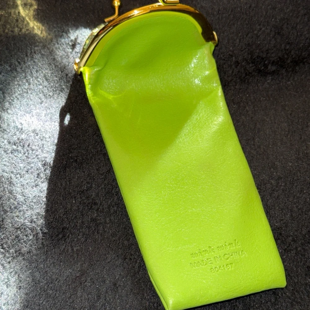 Kate Spade Lime Green Glasses Case with Gold Accents - Picture 8 of 12